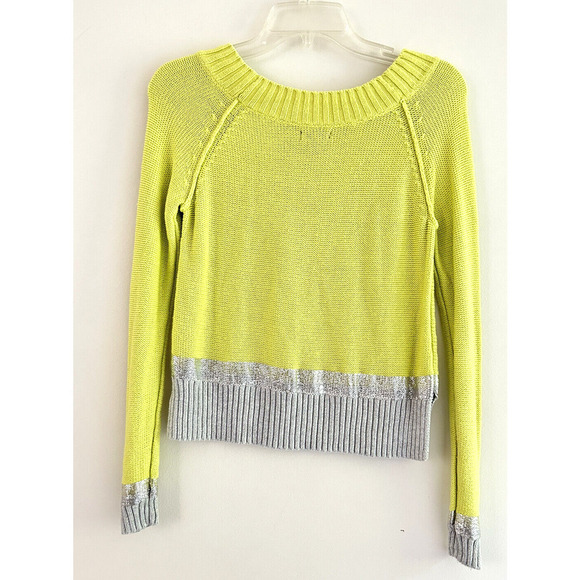 Express | Women's Long Sleeve Crew Neck Pullover Knit Sweater Size XS Green - Picture 2 of 8